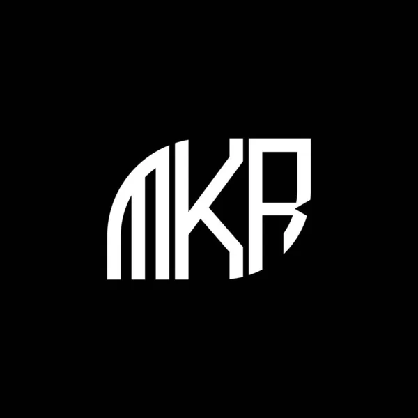 Дизайн Логотипа Mkr Чёрном Фоне Концепция Логотипа Буквенными Инициалами Mkr — стоковый вектор