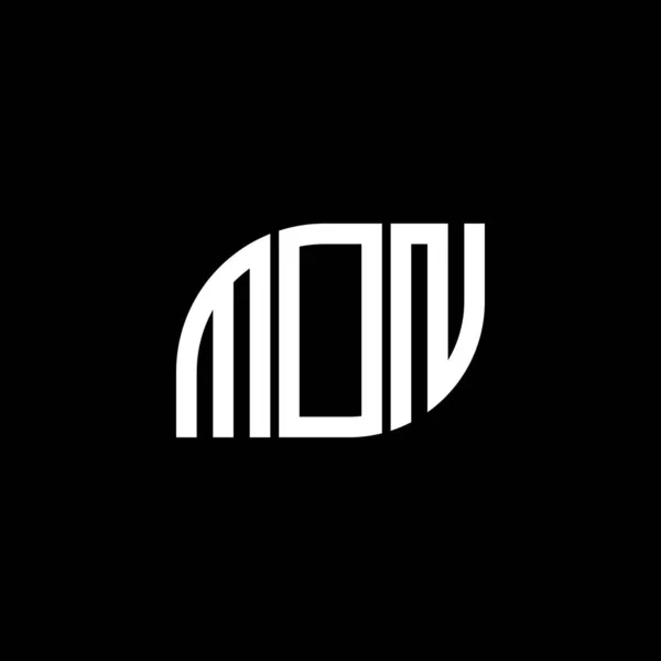 Mon Brev Logotyp Design Svart Bakgrund Mon Kreativa Initialer Brev — Stock vektor