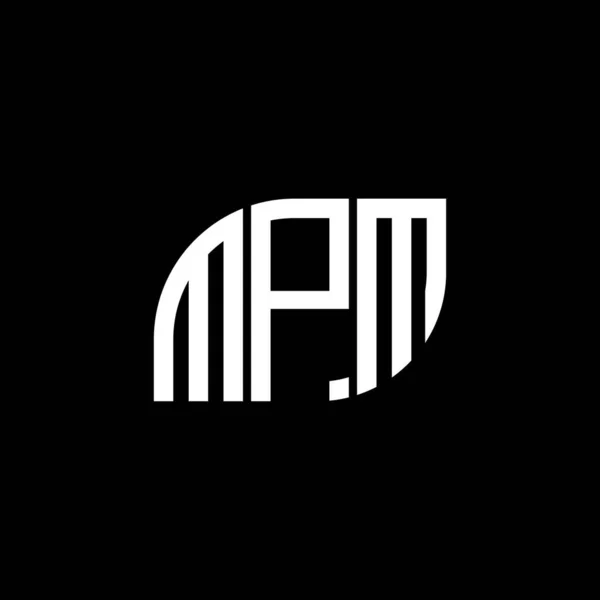 Diseño Del Logotipo Letra Mpm Sobre Fondo Negro Mpm Iniciales — Vector de stock