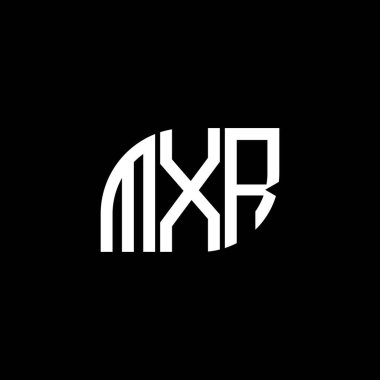 Siyah arka planda MXR harf logosu tasarımı. MXR yaratıcı harflerin baş harfleri logo kavramı. MXR harf tasarımı.
