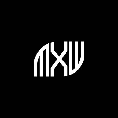 Siyah arkaplanda MXW harf logosu tasarımı. MXW yaratıcı harflerin baş harfleri logo kavramı. MXW harf tasarımı.