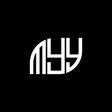 Siyah arka planda MYY harf logosu tasarımı. MYY yaratıcı harf logosu konsepti. MYY harf tasarımı.