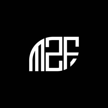 Siyah arka planda MZF harf logosu tasarımı. MZF yaratıcı harf logosu konsepti. MZF harf tasarımı.