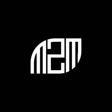 Siyah arkaplanda MZM harf logosu tasarımı. MZM yaratıcı harflerin baş harfleri logo kavramı. MZM harf tasarımı.