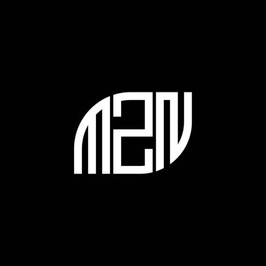 Siyah arkaplanda MZN harf logosu tasarımı. MZN yaratıcı harflerin baş harfleri logo kavramı. MZN harf tasarımı.