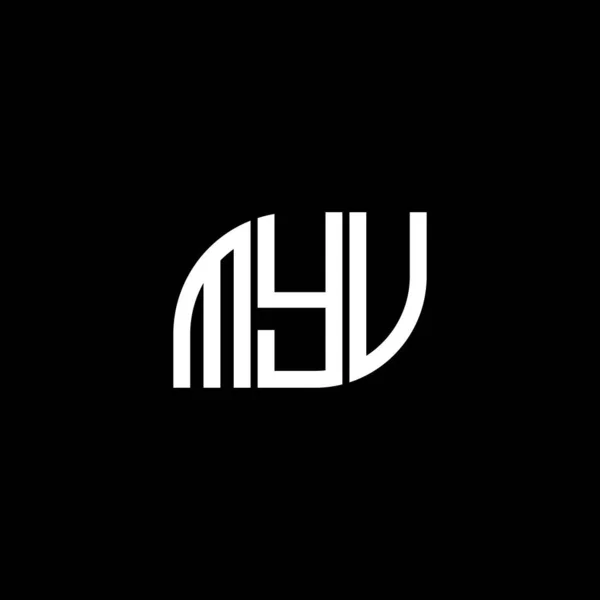 Σχεδιασμός Λογότυπου Γραμμάτων Myv Μαύρο Φόντο Δημιουργικά Αρχικά Του Myv — Διανυσματικό Αρχείο