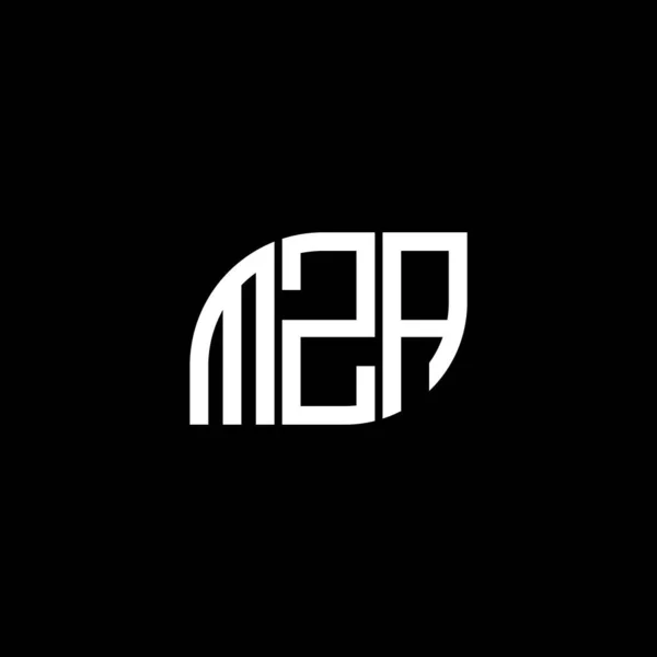 Mza Design Logotipo Carta Fundo Preto Mza Criativa Iniciais Conceito — Vetor de Stock