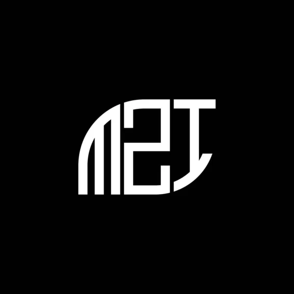 Mzi Letter Logo Ontwerp Zwarte Achtergrond Mzi Creatieve Initialen Letter — Stockvector