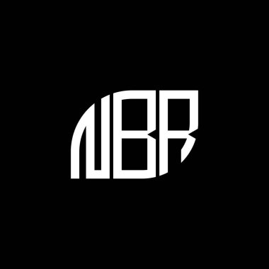 Siyah arka planda NBR harf logosu tasarımı. NBR yaratıcı harflerin baş harfleri logo kavramı. NBR harf tasarımı.
