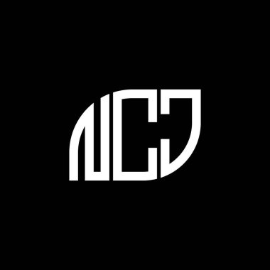 NCJ harf logosu tasarımı siyah arka planda. NCJ yaratıcı harflerin baş harfleri logo kavramı. NCJ harf tasarımı.