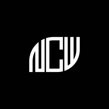 Siyah arka planda NCW harf logosu tasarımı. NCW yaratıcı harfler logosu konsepti. NCW harf tasarımı.