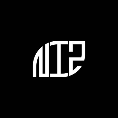 Siyah arka planda NIZ harfi logo tasarımı. NIZ yaratıcı harfler logosu konsepti. NIZ harf tasarımı.