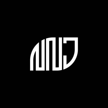Siyah arka planda NNJ harf logosu tasarımı. NNJ yaratıcı harflerin baş harfleri logo kavramı. NNJ harf tasarımı.
