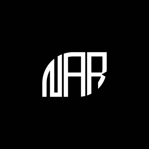 Дизайн Логотипа Nar Чёрном Фоне Концепция Логотипа Буквенными Инициалами Нар — стоковый вектор