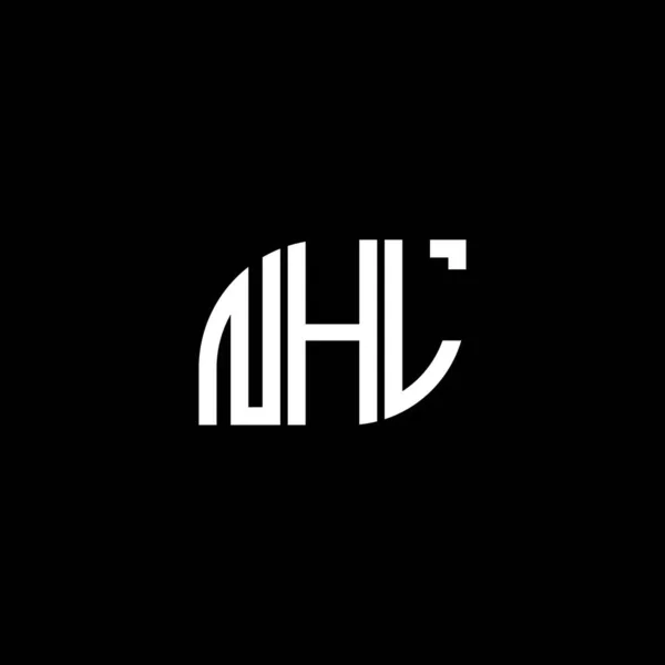 Σχεδιασμός Λογότυπου Γραμμάτων Nhl Μαύρο Φόντο Nhl Δημιουργική Αρχικά Γράμμα — Διανυσματικό Αρχείο