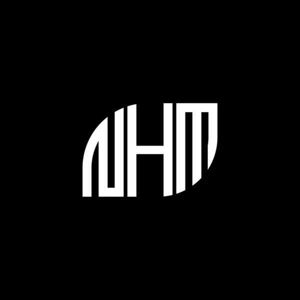 Diseño Del Logotipo Letra Nhm Sobre Fondo Negro Nhm Iniciales — Archivo Imágenes Vectoriales