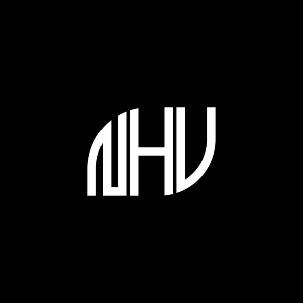 Σχεδιασμός Λογότυπου Γράμματα Nhv Μαύρο Φόντο Nhv Δημιουργική Αρχικά Γράμμα — Διανυσματικό Αρχείο