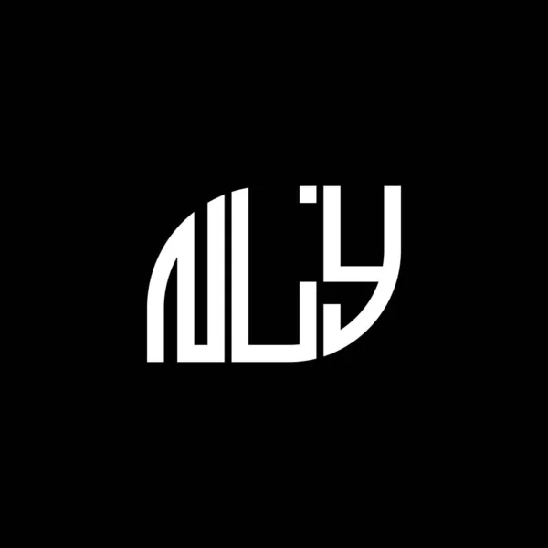Diseño Del Logotipo Letra Nly Sobre Fondo Negro Nly Iniciales — Vector de stock
