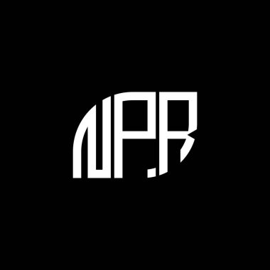 Siyah arka planda NPR mektup logosu tasarımı. NPR yaratıcı harflerin baş harfleri logo kavramı. NPR harf tasarımı.