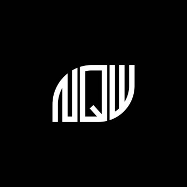 Siyah arkaplanda NQW harf logosu tasarımı. NQW yaratıcı harflerin baş harfleri logo kavramı. NQW harf tasarımı.