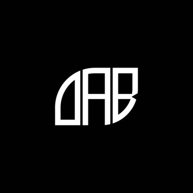 Siyah arka planda OAB harfi logo tasarımı. OAB yaratıcı harflerin baş harfleri logo kavramı. OAB harf tasarımı.