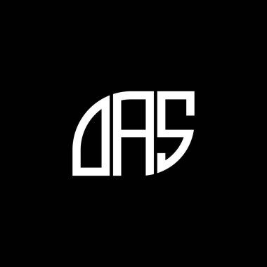 Siyah arka planda OAS harf logosu tasarımı. OAS yaratıcı harflerin baş harfleri logo kavramı. OAS harf tasarımı.