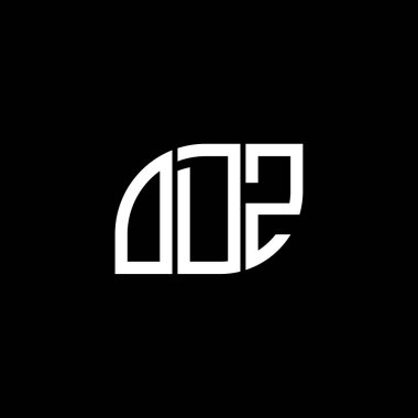 Siyah arka planda ODZ harf logosu tasarımı. ODZ yaratıcı harflerin baş harfleri logo kavramı. ODZ harf tasarımı.