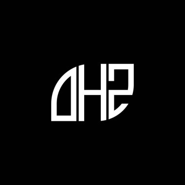 Siyah arka planda OHZ harf logosu tasarımı. OHZ yaratıcı harflerin baş harfleri logo kavramı. OHZ harf tasarımı.