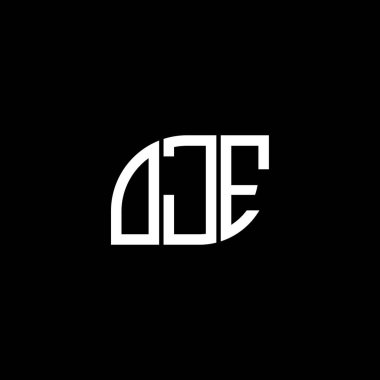 Siyah arka planda OJE harf logosu tasarımı. OJE yaratıcı harf logosu konsepti. OJE harf tasarımı.