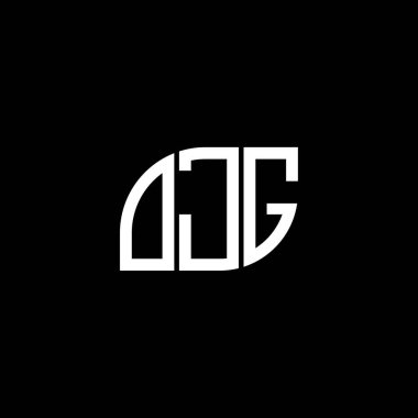 Siyah arka planda OJG harf logosu tasarımı. OJG yaratıcı harflerin baş harfleri logo kavramı. OJG harf tasarımı.