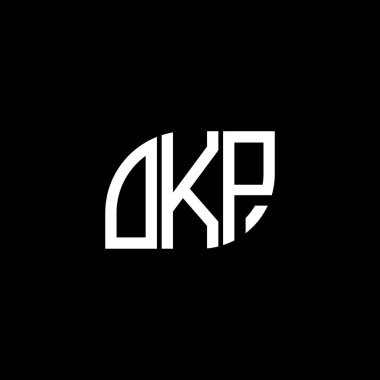 Siyah arka planda OKP harf logosu tasarımı. Tamam, yaratıcı harflerin baş harfleri logo konsepti. Tamam, harf tasarımı.