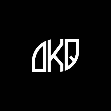 Siyah arka planda OKQ harfi logo tasarımı. Tamam, yaratıcı harflerin baş harfleri logo konsepti. Tamam, harf tasarımı.