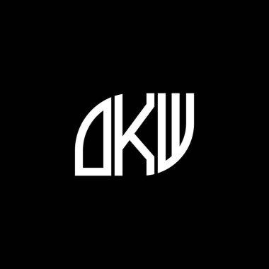 Siyah arka planda OKW harf logosu tasarımı. OKW yaratıcı harflerin baş harfleri logo konsepti. OKW harf tasarımı.