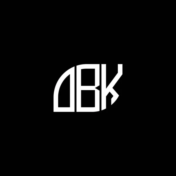Black Arka Planında Obk Harfi Logo Tasarımı Obk Yaratıcı Harflerin — Stok Vektör