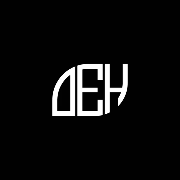 Siyah Arka Planda Oeh Harf Logosu Tasarımı Yaratıcı Harflerin Baş — Stok Vektör