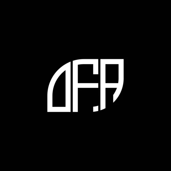 Ofa Brev Logotyp Design Svart Bakgrund Ofa Kreativa Initialer Brev — Stock vektor