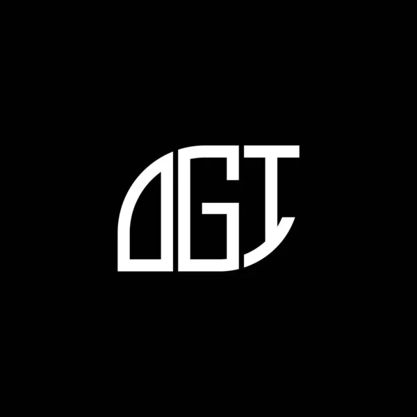 Ogi Lettre Logo Design Sur Fond Noir Ogi Initiales Créatives — Image vectorielle