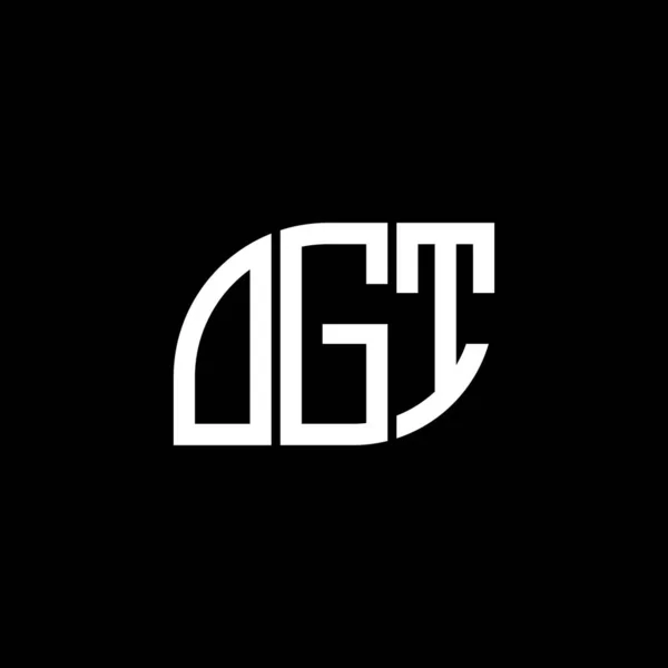 Ogt Lettre Logo Design Sur Fond Noir Ogt Initiales Créatives — Image vectorielle