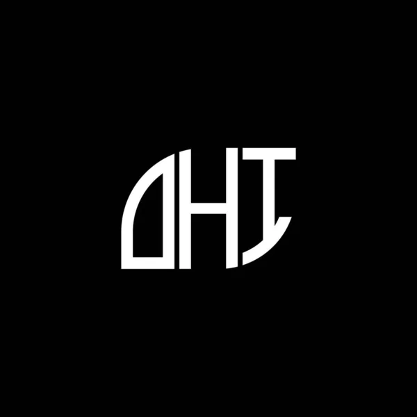 Bhim Logo Ontwerp Zwarte Achtergrond Ohi Creatieve Initialen Letter Logo — Stockvector