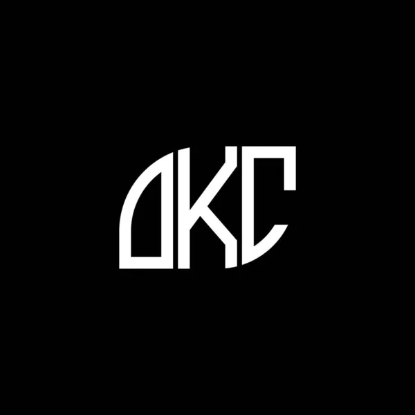 Diseño Del Logotipo Letra Okc Sobre Fondo Negro Okc Iniciales — Vector de stock