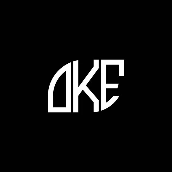 Diseño Del Logotipo Letra Oke Sobre Fondo Negro Oke Iniciales — Archivo Imágenes Vectoriales