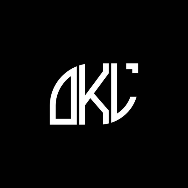 Diseño Del Logotipo Letra Okl Sobre Fondo Negro Okl Iniciales — Archivo Imágenes Vectoriales