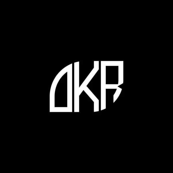 Diseño Del Logotipo Letra Okr Sobre Fondo Negro Okr Iniciales — Archivo Imágenes Vectoriales