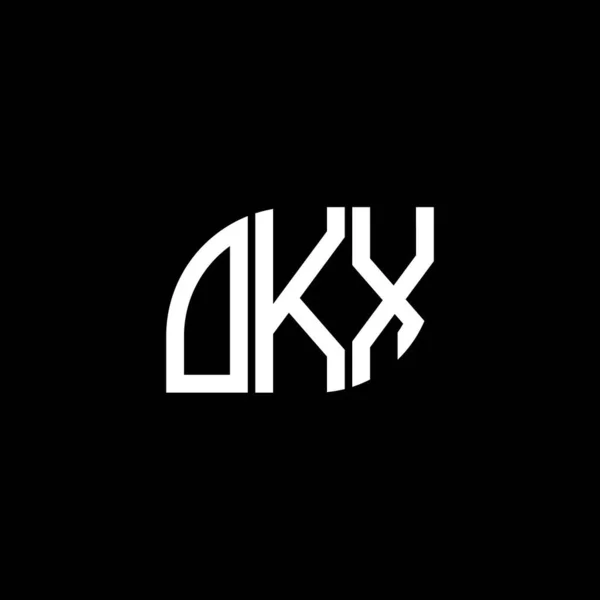 Diseño Del Logotipo Carta Okx Sobre Fondo Negro Okx Iniciales — Archivo Imágenes Vectoriales