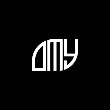 Siyah arka planda OMY mektup logosu tasarımı. OMY yaratıcı harfler logosu konsepti. OMY mektup tasarımı.