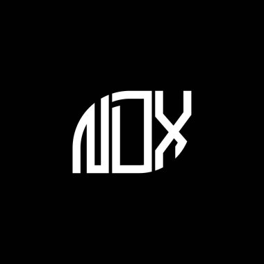 Siyah arkaplanda NDX harf logosu tasarımı. NDX yaratıcı harflerin baş harfleri logo kavramı. NDX harf tasarımı.