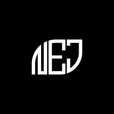 Siyah arka planda NEJ harfi logo tasarımı. NEJ yaratıcı harflerin baş harfleri logo kavramı. NEJ harf tasarımı.