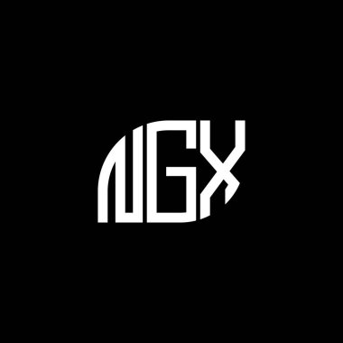 Siyah arka planda NGX harf logosu tasarımı. NGX yaratıcı harflerin baş harfleri logo kavramı. NGX harf tasarımı.