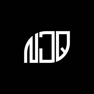 Siyah arka planda NJQ harf logosu tasarımı. NJQ yaratıcı harflerin baş harfleri logo kavramı. NJQ harf tasarımı.