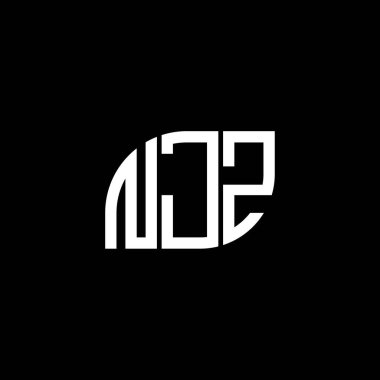 Siyah arka planda NJZ harf logosu tasarımı. NJZ yaratıcı harflerin baş harfleri logo kavramı. NJZ harf tasarımı.